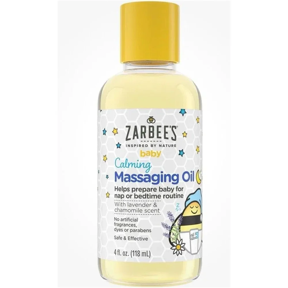 Zarbee's Baby Calming Massage Oil, Lavender & Chamomile, 4 fl oz